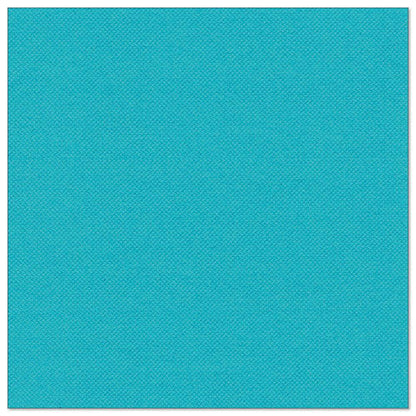 Een vierkante PAPSTAR 50 servetten "ROYAL Collection" 1/4-vouw 40 x 40 cm in turquoise van de PAPSTAR GmbH, met subtiel structuurpatroon op witte achtergrond.