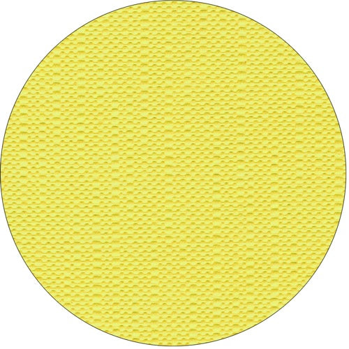 Un objet rond jaune avec un motif de grille texturé et répétitif à la surface, semblable à la qualité de tissu de haute qualité de la nappe „ROYAL Collection“ de la PAPSTAR GmbH, avec de petits carrés en relief uniformément disposés.