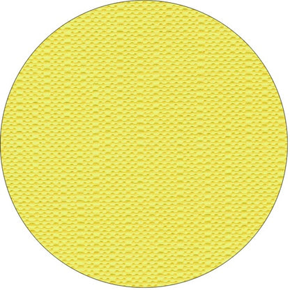 Un objet rond jaune avec un motif de grille texturé et répétitif à la surface, semblable à la qualité de tissu de haute qualité de la nappe „ROYAL Collection“ de la PAPSTAR GmbH, avec de petits carrés en relief uniformément disposés.