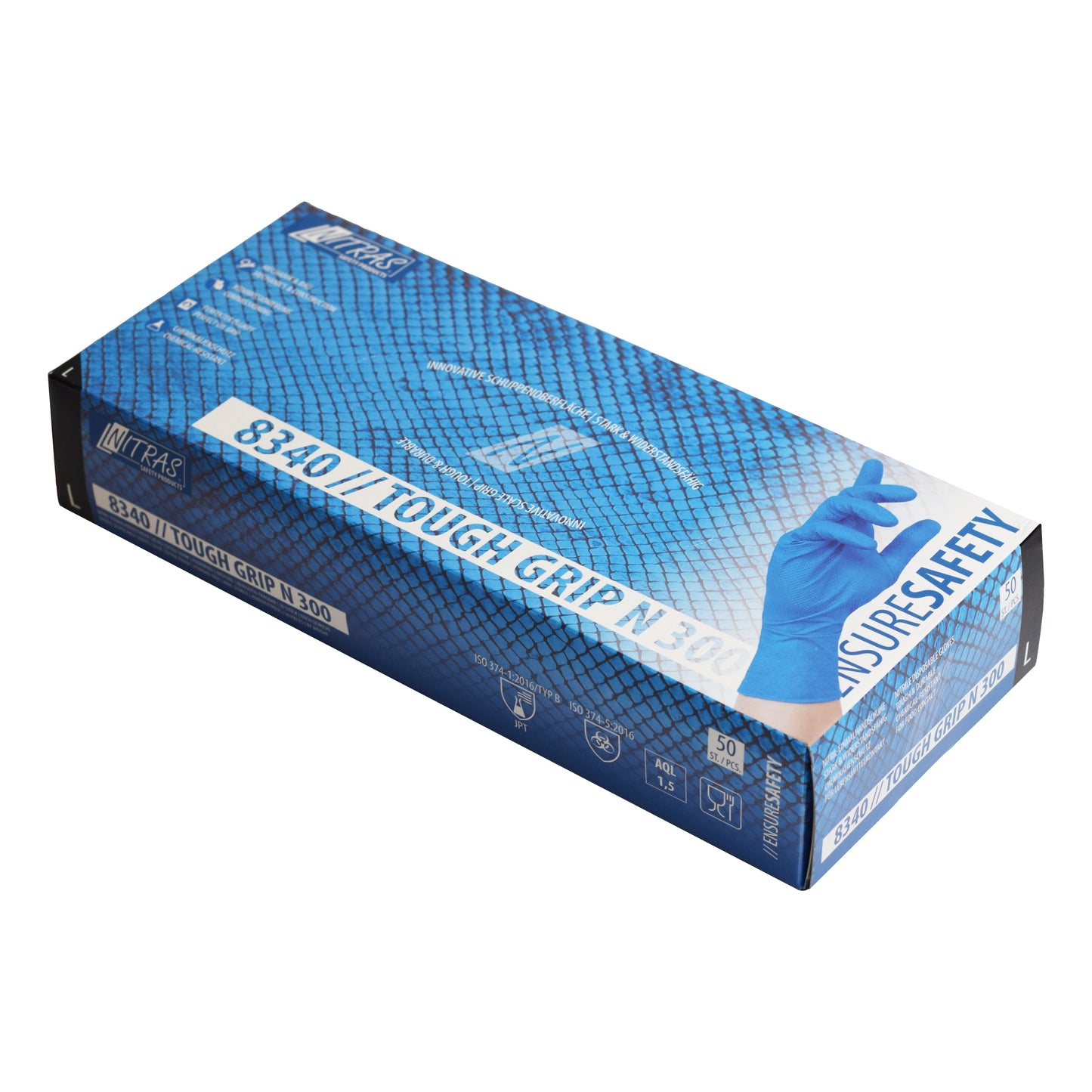 NITRAS TOUGH GRIP N 300, nitril wegwerphandschoenen, blauw