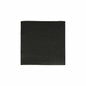 Eine quadratische schwarze, 2-lagige mikrogeprägte PAPSTAR 125 „PUNTO“ Serviette (20x20 cm) der PAPSTAR GmbH ist auf einem schlichten weißen Hintergrund zentriert – ideal für elegante Tischdekoration.