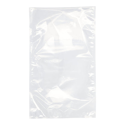 Le PAPSTAR sachet à souder 100, PA/PE transparent de la PAPSTAR GmbH est représenté non utilisé sur un fond blanc. Le sac en plastique rectangulaire présente des plis visibles et des reflets de surface.