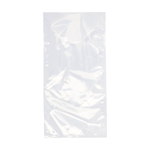 Sur un fond blanc, un sachet à souder Starpak 100 transparent (PA/PE) de Starpak est représenté, idéal pour le stockage sécurisé des aliments avec une machine à vide à cloche.