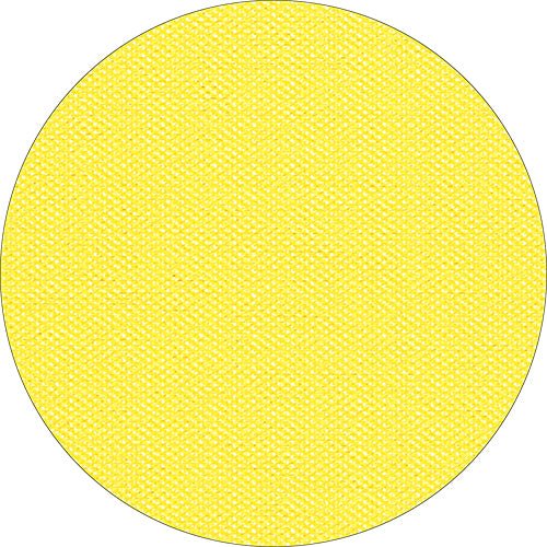 Un cercle jaune uni avec un motif tissé texturé, inspiré par la nappe Starpak "soft selection plus" de Starpak, est montré sur un fond blanc.