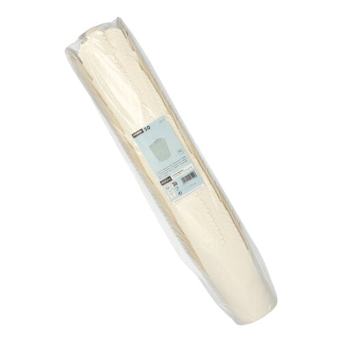 Un paquet de 50 boîtes à snacks carrées Starpak « To Go » (550 ml) en plastique transparent avec étiquette bleu-blanc, parfait pour les repas ou les snacks à emporter.