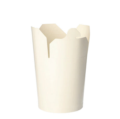 Un Starpak 50 boîtes à snacks « To Go », conteneur rectangulaire de 550 ml en blanc simple, présenté debout avec rabats ouverts sur fond blanc.