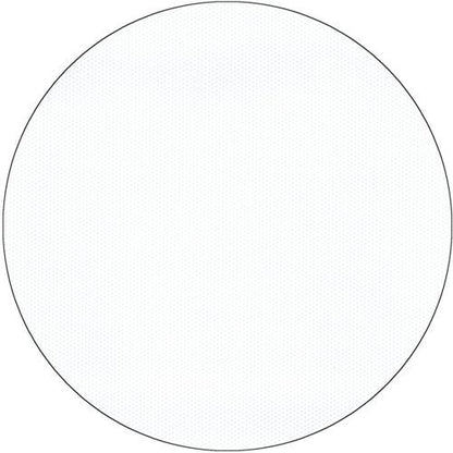 Un simple cercle blanc avec un contour noir fin, centré sur un fond blanc, ressemble à la nappe Starpak, en non-tissé semblable à du tissu « Soft Selection » (40 m x 1,18 m) en blanc.