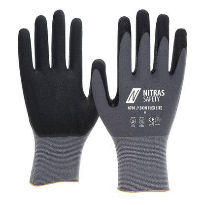 NITRAS SKIN FLEX LITE, montagehandschoenen, grijs/zwart