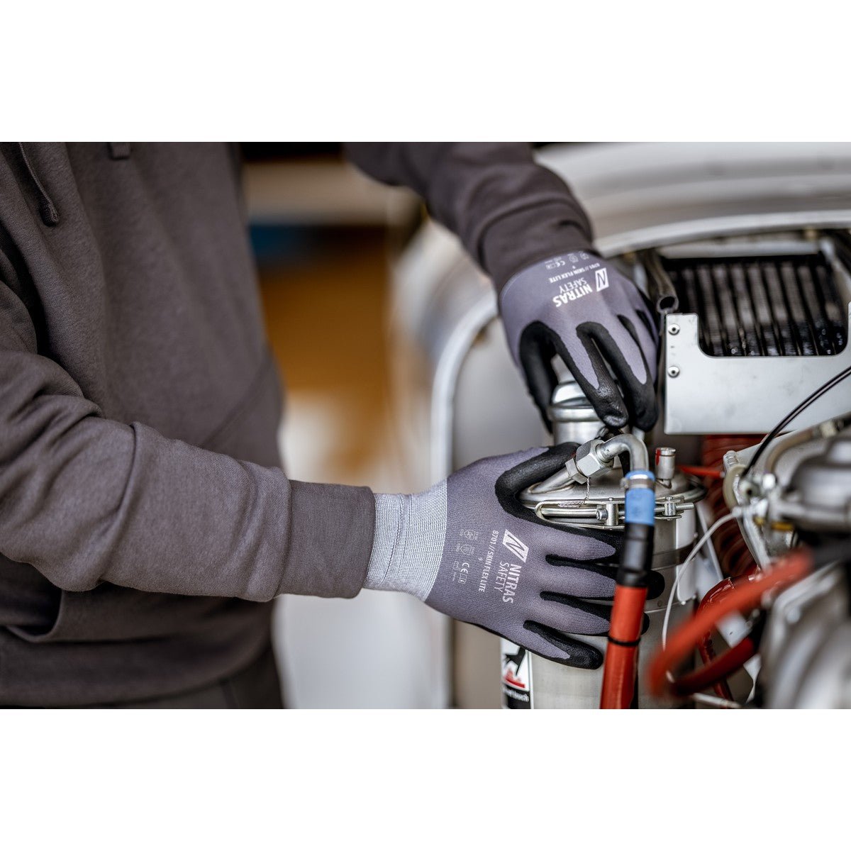 NITRAS SKIN FLEX LITE, montagehandschoenen, grijs/zwart