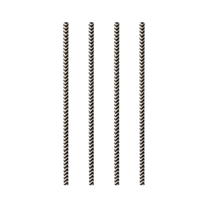 Quatre PAPSTAR 100 pailles en papier (Ø 6 mm) de la marque PAPSTAR GmbH sont rayées en noir et blanc et disposées verticalement sur un fond blanc simple.