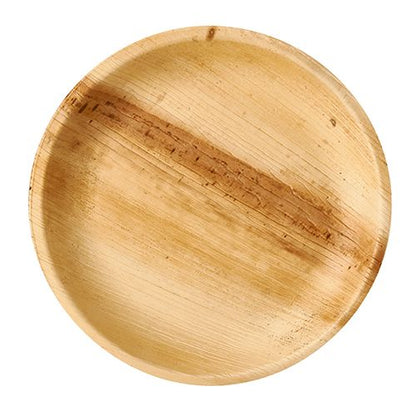 L'assiette PAPSTAR en feuille de palmier "pure", ronde Ø 23 cm, est faite de feuille de palmier naturelle avec des veines individuelles - biodégradable, écologique et idéale comme assiette jetable | Carton de 25 pièces.
