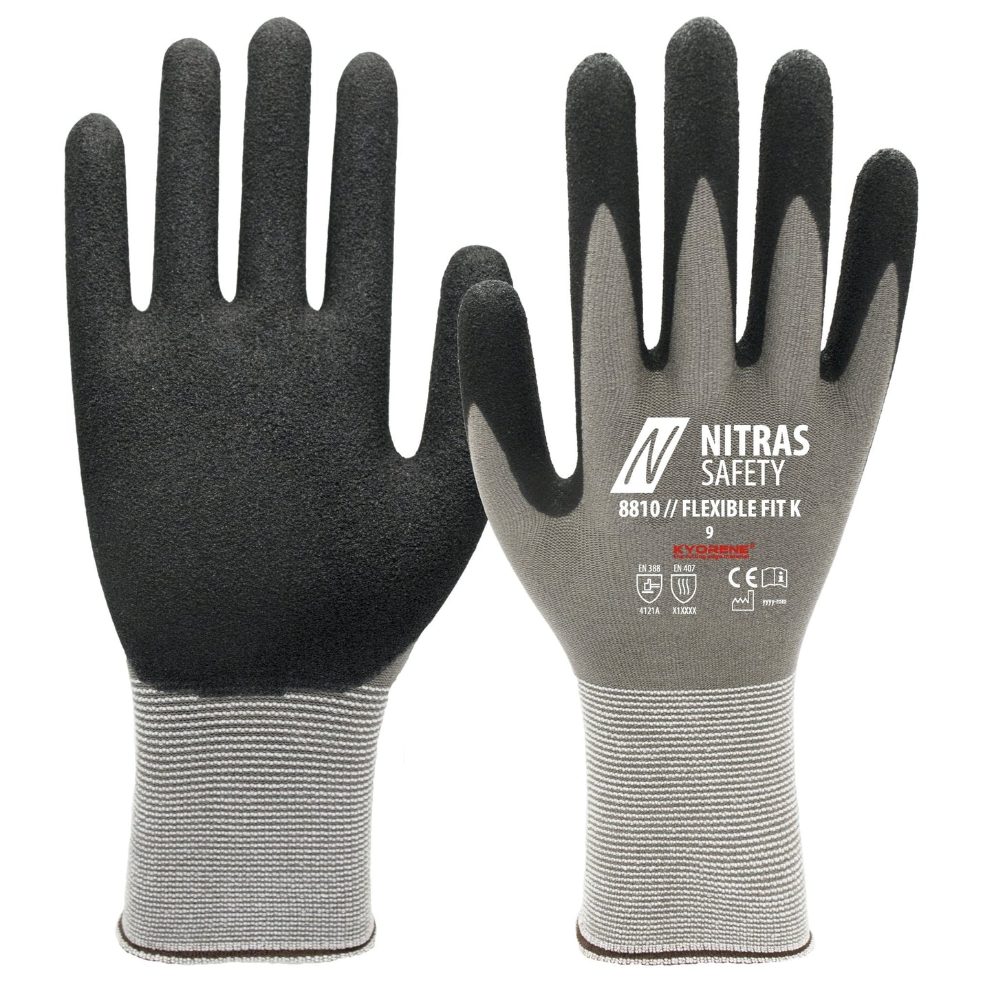 NITRAS FLEXIBLE FIT K, montagehandschoenen, grijs/zwart