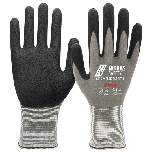 NITRAS FLEXIBLE FIT K, montagehandschoenen, grijs/zwart