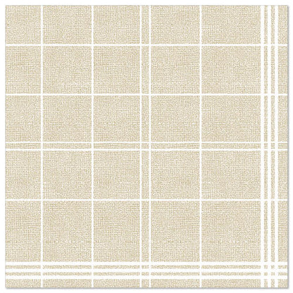 De PAPSTAR 50 servetten "ROYAL Collection" 1/4-vouw 40 x 40 cm zand van PAPSTAR GmbH zijn hoogwaardige beige servetten met een gestructureerd oppervlak en subtiele ruitjespatroon, ideaal voor iedereen die op zoek is naar hoogwaardige servetten.
