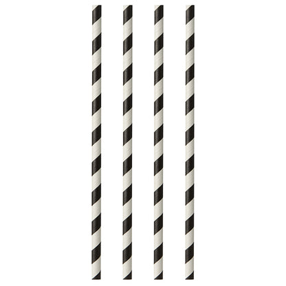 Quatre PAPSTAR 100 pailles en papier, Ø 6 mm de PAPSTAR GmbH sont disposées verticalement en ligne sur un fond blanc simple.