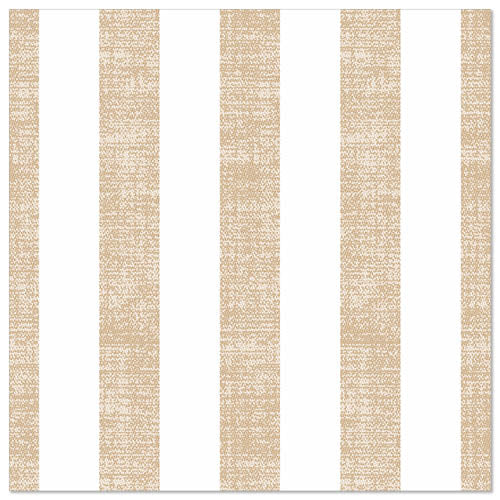 De PAPSTAR 50 servetten "ROYAL Collection" 1/4-vouw (40x40 cm) van PAPSTAR GmbH met hun vierkante patroon van afwisselend zand-beige en witte strepen geven elke gedekte tafel een elegante en verfijnde uitstraling.