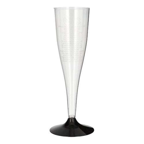 Les verres à pied Starpak 20 pour vin blanc, en polystyrène cristallin, se distinguent par leur design élégant avec un calice haut et un pied noir - parfaits pour des célébrations raffinées.