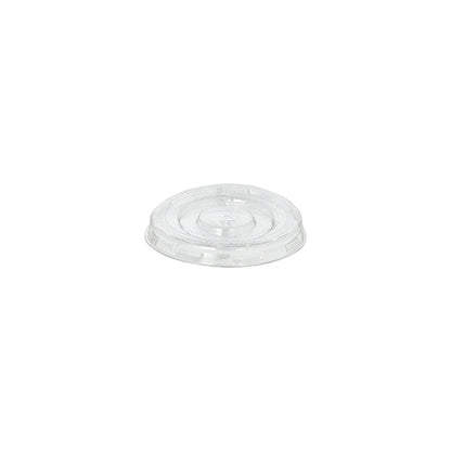 Le couvercle Starpak 125 pour gobelet à sauce, PET rond Ø 5,9 cm · 0,7 cm transparent, est un couvercle rond clair avec un bord surélevé et une zone circulaire au centre pour gobelets jetables ; illustré sur fond blanc (125 pièces).