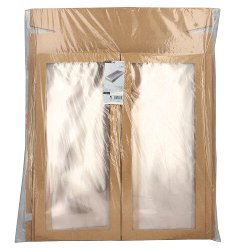 Un ensemble de 10 boîtes de transport et de restauration Starpak en carton brun avec couvercles séparés et fenêtres en PET est emballé ensemble en toute sécurité pour une présentation et une protection sûres.