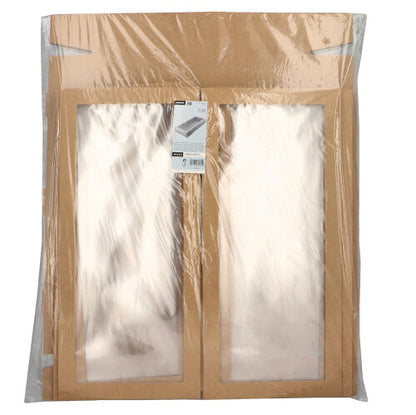 Un ensemble de 10 boîtes de transport et de restauration Starpak en carton brun avec couvercles séparés et fenêtres en PET est emballé ensemble en toute sécurité pour une présentation et une protection sûres.