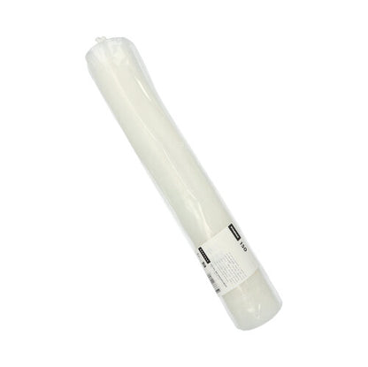 Een Starpak 150 deksel PS, doorzichtige ronde deksel (Ø 9 cm, 1 cm hoog) met kruissleuf, verpakt in een folieverpakking met wit etiket, opgedrukte tekst en barcodes voor veilig afsluiten (150 stuks).