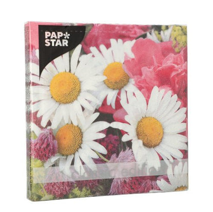 Les PAPSTAR 20 serviettes, 33x33 cm, 3 plis, 1/4 pliage Design Set 3 de PAPSTAR GmbH se distinguent par leur design floral charmant - idéal pour rehausser votre décoration de table.