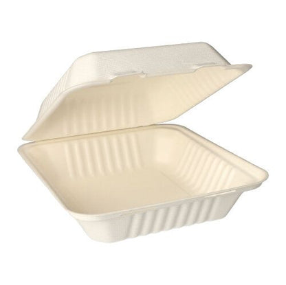 Les PAPSTAR 25 boîtes à menu, canne à sucre "pure" blanches de la PAPSTAR GmbH sont des boîtes de catering rectangulaires, biodégradables, blanches avec des bords nervurés pour plus de stabilité – parfaites pour les besoins en boîtes à menu écologiques.