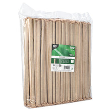 Een doorzichtige kunststofverpakking met 100 PAPSTAR shake-rietjes van papier (zwart, Ø 8 mm, 25 cm, afzonderlijk verpakt) van de PAPSTAR GmbH, met het groen-witte productetiket aan de voorkant.