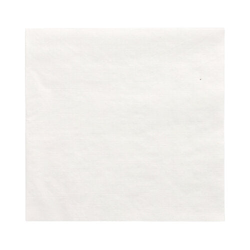 Une PAPSTAR serviette 1 pli, 33x33 cm, blanche, serviette pliée en 1/4 d'un paquet de 500 pièces de la PAPSTAR GmbH repose à plat sur un fond blanc, non utilisée et non pliée, sans motifs ni designs visibles.