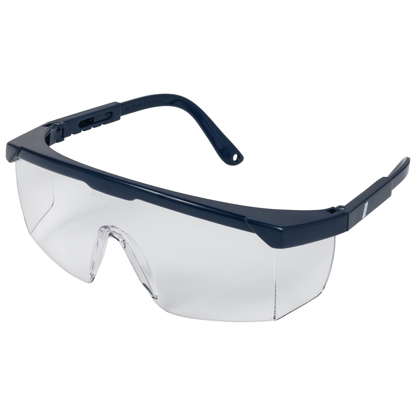 NITRAS VISION PROTECT BASIC, lunettes de branche, transparent / bleu marine, plastique EN 166 | Paquet (12 pièces)