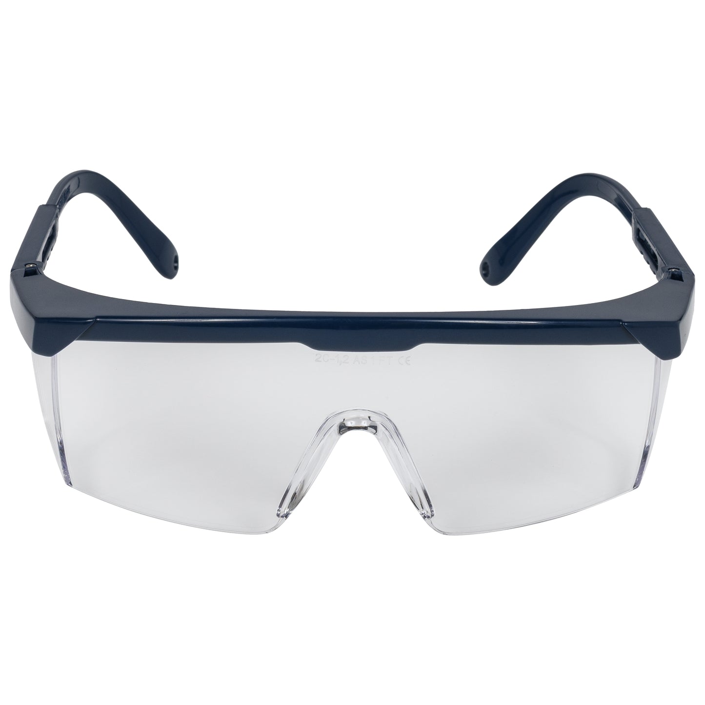 NITRAS VISION PROTECT BASIC, lunettes de branche, transparent / bleu marine, plastique EN 166 | Paquet (12 pièces)