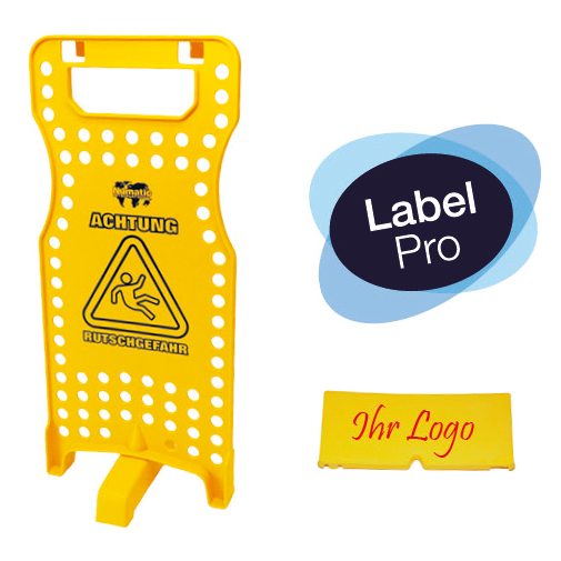 Panneau d'avertissement Numatic "W1" avec supports, jaune | Paquet (1 pièce)