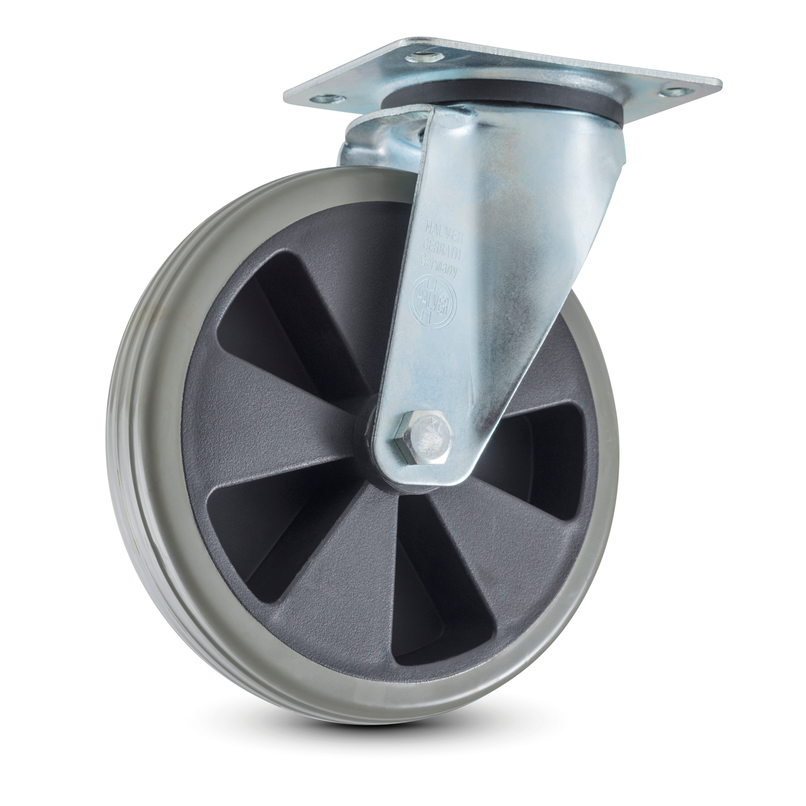 Numatic PU zwenkwielen, 200 mm, grijs | Pak (1 stuk)