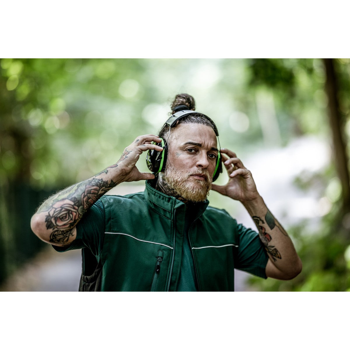 NITRAS MUTE DEFENDER PRO, cache-oreilles, noir / vert, plastique EN 352-1 | Paquet (1 pièce)