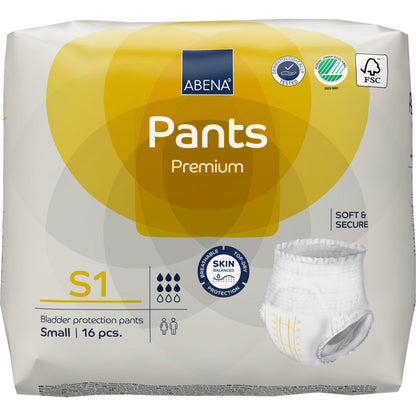 Un paquet de ABENA Pants Premium S de Abena Re-Seller GmbH, conçu pour le confort et une protection efficace contre l'incontinence.