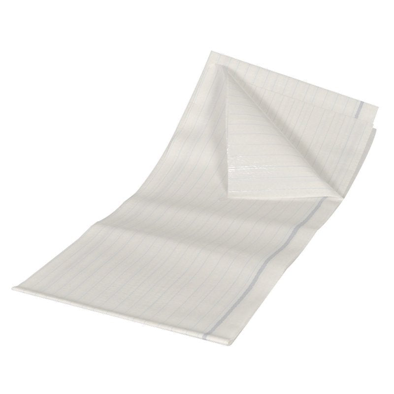 La protection d'Abena Re-Seller GmbH est un drap blanc, absorbant, laminé PE (80x170 cm, 48 fils) avec de faibles lignes bleues, offrant une protection médicale accrue. L'emballage contient 25 pièces.