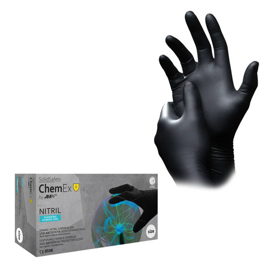 AMPRI Solidsafety Chem ex Antistatic Nitrile Protection chimique de protection Gants S - xxl