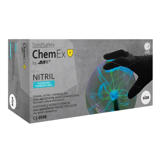 AMPRI Solidsafety Chem ex Antistatic Nitrile Protection chimique de protection Gants S - xxl