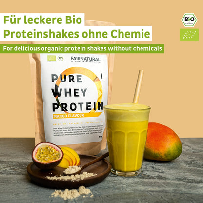 Biologische weiproteïnepoeder mango