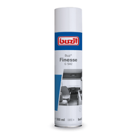 De Buzil Buz® Finesse G 542, een gebruiksklaar reinigings- en onderhoudsmiddel voor meubels en speciale toepassingen in een fles van 300 ml van BUZIL-WERK Wagner GmbH & Co. KG, is bij uitstek geschikt voor reinigings- en onderhoudstaken. Het product is met name geschikt voor het onderhoud van meubels en biedt een speciale verzorging met een antistatische werking, om oppervlakken onberispelijk en stofvrij te houden.