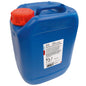 De CWS-douchegel wordt geleverd in een blauwe jerrycan van 5 liter met handvat, een rode schroefdop en een wit etiket met tekst en barcode – ideaal voor de opslag of het bijvullen van douchegel.