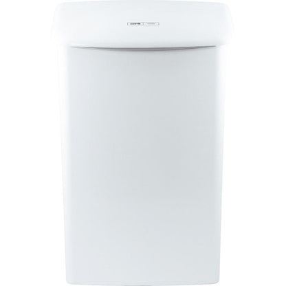 De CWS ParadiseLine hygiënecontainer/hygiënebox Touch van CWS in wit met gesloten deksel en glad, rechthoekig ontwerp biedt een hygiënische oplossing in een eenvoudig, modern stijl.