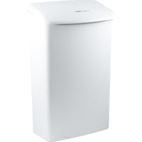 La poubelle hygiénique Touch de la gamme ParadiseLine de CWS est une poubelle rectangulaire blanche, fixée au mur, dotée d'un couvercle bombé et d'une étiquette discrète, qui permet une élimination hygiénique des déchets dans toutes les toilettes.