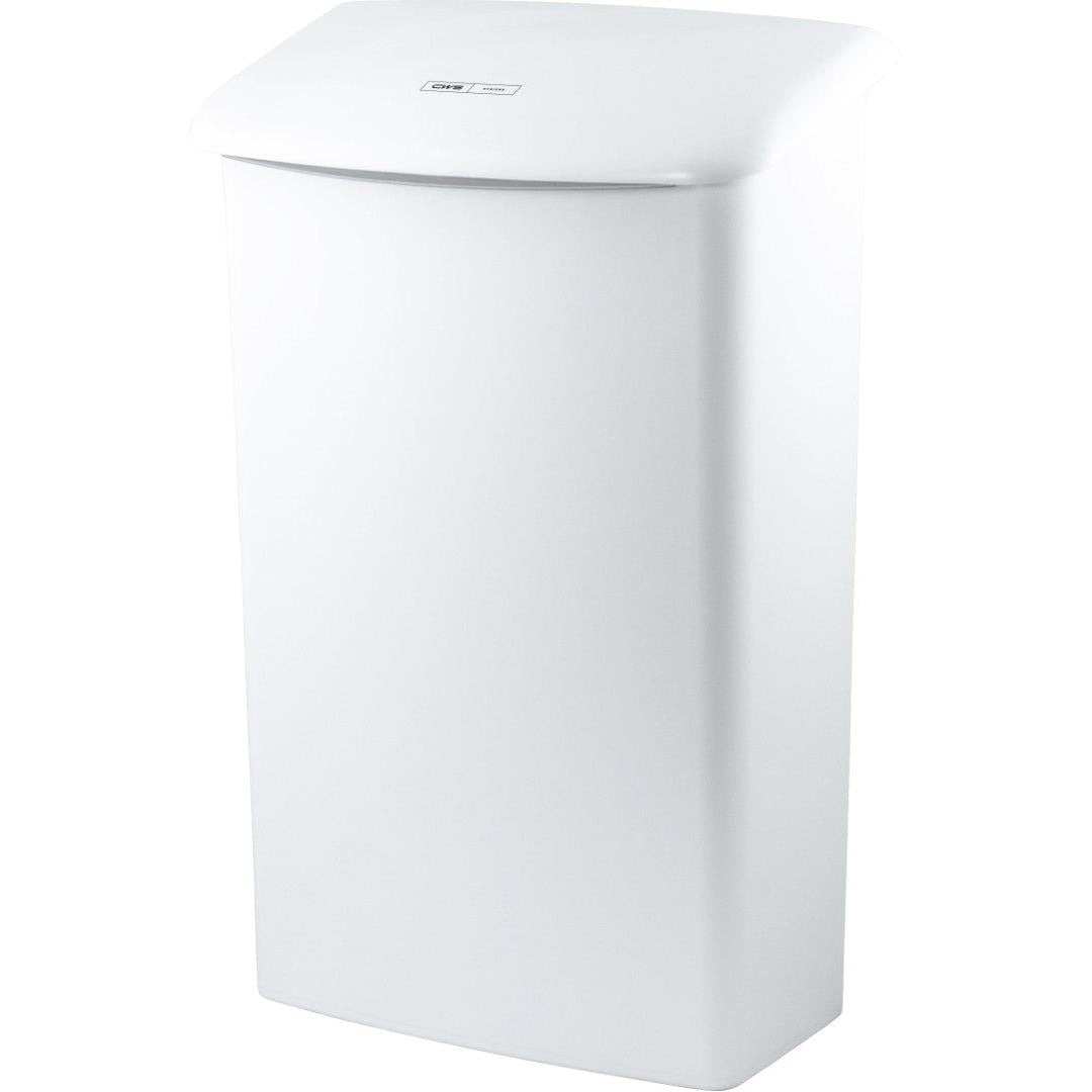 De CWS ParadiseLine hygiënebox Touch, een eenvoudige witte hygiënecontainer van CWS met gewelfde deksel en frontlogo, biedt een praktische oplossing voor elke omgeving. Het eenvoudige ontwerp met witte achtergrond past ideaal in elke ruimte.