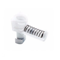 Gros plan sur la pompe de pulvérisation Diversey de 0,5 ml (1 pièce) pour distributeurs en vrac, dotée d'un ressort hélicoïdal dans un boîtier blanc/translucide – compatible avec les modèles Soft Care Des E Spray et Sure IHS – sur un fond blanc uni.