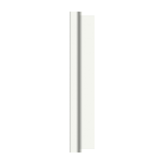 Een verticale, slanke metalen staaf met een kleine ronde witte voet wordt getoond als hoogwaardige tafeldecoratie van de Duni Dunicel-tafelkleedrollen van 1,18 m x 40 m van Duni GmbH. De staaf is gecentreerd geplaatst tegen een eenvoudige witte achtergrond, waardoor het veelzijdige, minimalistische ontwerp goed tot zijn recht komt.