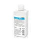 Een witte 500-ml-kunststoffles Ecolab Skinman® complete handdesinfectie (uitlopend artikel) met een witte dop en een blauw-wit etiket met productinformatie en gebruiksaanwijzingen voor een effectieve handdesinfectie.