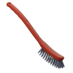 La BROSSE UNIVERSELLE DÉTECTRICE DE MÉTAUX PBT GRISE de Haug Bürsten La brosse KG est dotée d'un manche légèrement courbé muni d'un trou de suspension et de poils rigides en PBT gris (ø 0,60 mm). Avec ses dimensions de 295 x 25 x 23 mm, elle est idéale pour le nettoyage des surfaces délicates.