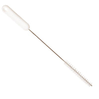 La Haug Bürsten La brosse pour tuyaux KG, en PBT dur, 305 x ø15 x 80 mm, est dotée d'un manche blanc, d'un long manche métallique et de poils cylindriques rigides : elle est idéale pour nettoyer des objets étroits tels que des bouteilles ou pour le débouchage de tuyaux.