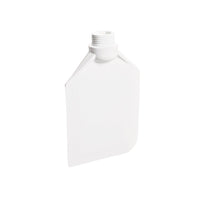 Les CUILLÈRES À MÉLANGER de la Haug Bürsten KG est une bouteille en plastique PP blanche, plate et rectangulaire (190 x 120 x 40 mm), dotée d'un bouchon à vis et d'un coin arrondi, représentée sur un fond blanc uni.